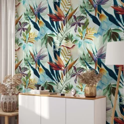 Bali Wallpaper with Tropical Print