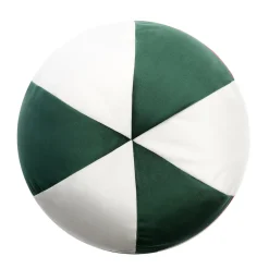 Ball Green And White Velvet Cushion