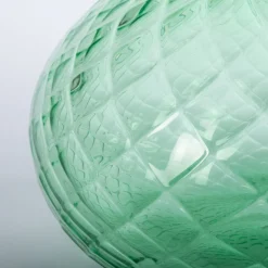 Balloton Green Vase with Blue Rim