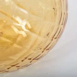 Balloton Light-Amber Vase with Green Rim