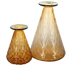 Balloton Set of 2 Conical Amber Vases