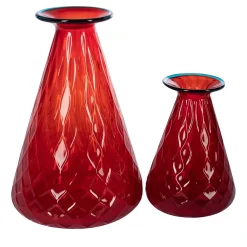 Balloton Set of 2 Conical Red Vases