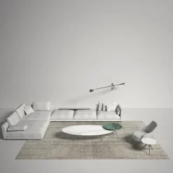 Bamboo Shaded Rectangular Beige Bamboo Silk Rug #2