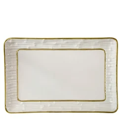 BAMBOO TRAY - WHITE AND GOLD