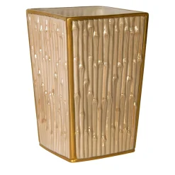 BAMBOO WASTE BASKET - BEIGE