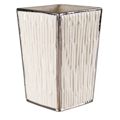 BAMBOO WASTE BASKET - WHITE