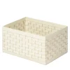 Barcellona Large Rectangular Ivory Leather Basket