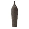 Battuti Brown Slim-Neck Vase by Andrea Anastasio