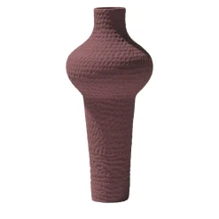 Battuti Burgundy Round-Top Vase by Andrea Anastasio