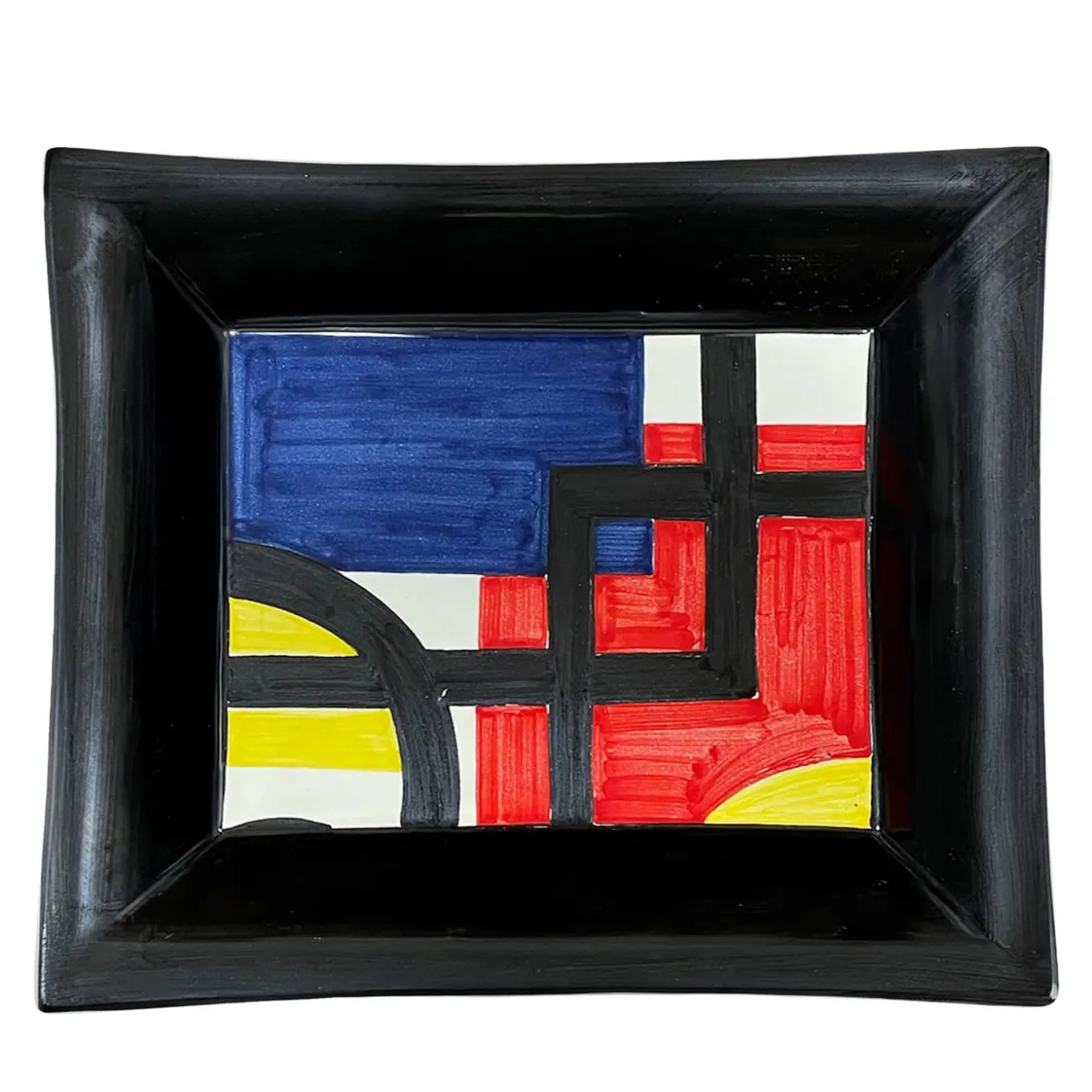Bauhaus Multicolor Ceramic Pocket Tray #1 by Benedetto Longobardi