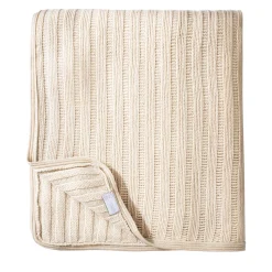 Beige Brioche Stitch Cashmere Blanket