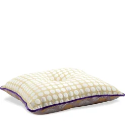 Beige Carrè Cushion in Polka Dots Jacquard Fabric