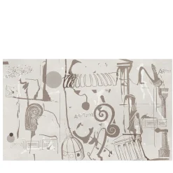 Beige greek decoration textured wallpaper