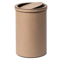 Beige Leather Tilting Lid Bid