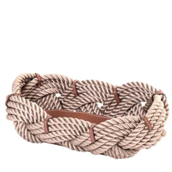 Beige Oval Rope Basket