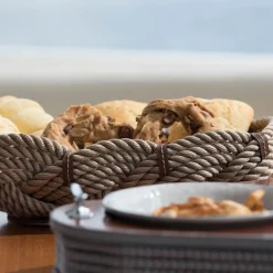 Beige Oval Rope Basket