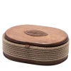 Beige Rope Oval Jewelry Box