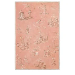 Bellini Pink Bamboo With Chinoiserie Motif Panel