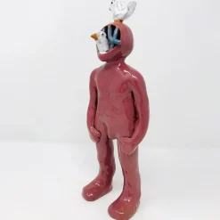 Berry Red Deep-Sea Diver Sculpture