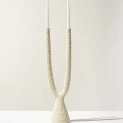 BETA Cornsilk Matte Ceramic Candelestick