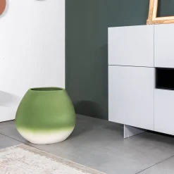 Biarritz Shaded Green-To-White Ceramic Vase