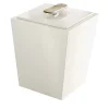 Bicco Glossy Ivory Bin with Lid