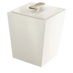 Bicco Glossy Ivory Bin with Lid