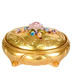BIG OVAL JEWEL BOX - GOLD