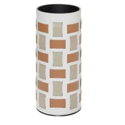 Bino White Umbrella Holder with Beige Lisbona Pattern