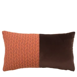 Bis jacquard fabric and cotton velvet recatngular cushion