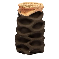 Black & Orange Ceramic Decorative Vase #2