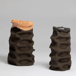 Black & Orange Ceramic Decorative Vase #2