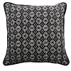 Black and White Carrè Cushion in geometric jacquard fabric