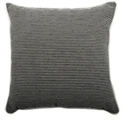 Black and White Carrè Cushion in striped jacquard fabric