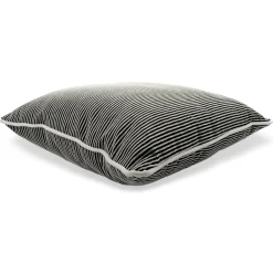 Black and White Carrè Cushion in striped jacquard fabric