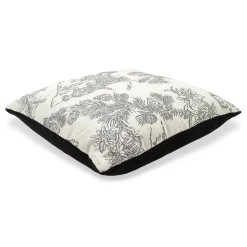 Black and White Carré Cushion in toile de jouy jacquard fabric