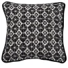Black and White Square Carrè Cushion in geometric jacquard fabric