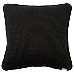 Black and White Square Carrè Cushion in geometric jacquard fabric