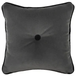 Black Carrè Cushion in Relief Jacquard Fabric and Cotton Velvet