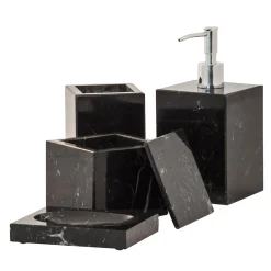 Black Marble 4-Piece Bathroom Set
