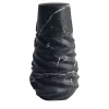 black marble Rock vase by Jacopo Simonetti