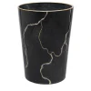 Black Marble-Inspired Glass Dust Bin
