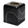 Black Marble-Inspired with Gold Detailing Glass Kleenex Cover