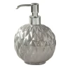 BLACK TIE ROUND SOAP DISPENSER - SILVER