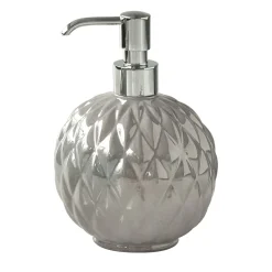 BLACK TIE ROUND SOAP DISPENSER - SILVER