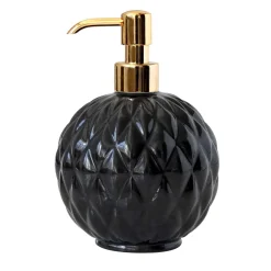 BLACK TIE ROUND SOAP DISPENSER - BLACK