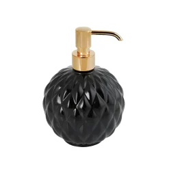 BLACK TIE ROUND SOAP DISPENSER - BLACK