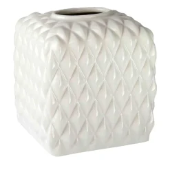 BLACK TIE TISSUE BOX - WHITE