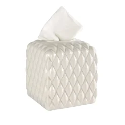 BLACK TIE TISSUE BOX - WHITE