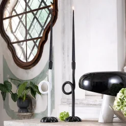 Black Venetian Knot Candlestick Holder